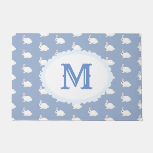 Paillasson Monogramme de lapin blanc (Devant)