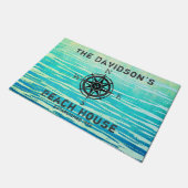 Paillasson Monogramme de mer Ombre bleu turquoise (Incliné)