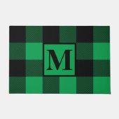 Paillasson Monogramme de Noël vert et noir de Buffalo plaqué (Devant)
