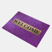 Paillasson Monogramme de Parties scintillant violette royale  (Incliné)