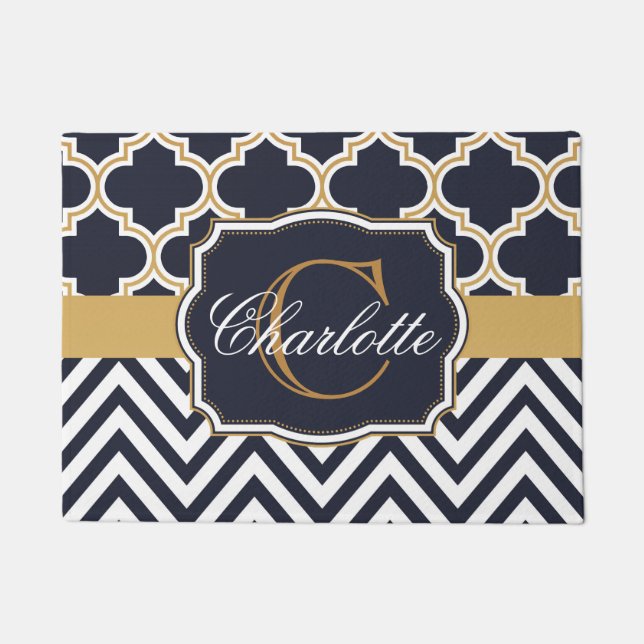 Paillasson Monogramme de Quatrefol Chevron (Devant)