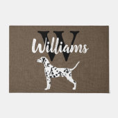 Paillasson Monogramme de race de chien dalmate Nom (Devant)