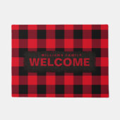 Paillasson Monogramme de vérification des bisons rouges et no (Devant)