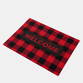 Paillasson Monogramme de vérification des bisons rouges et no (Incliné)