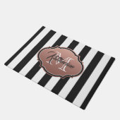 Paillasson Monogramme des bandes noires et blanches (Incliné)