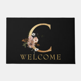 Paillasson Monogramme d'or classique C avec mat de porte de f