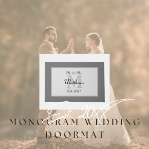 Paillasson Monogramme élégant de M. et Mme