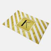 Paillasson Monogramme élégant rayures dorées (Incliné)