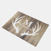 Paillasson Monogramme en bois de planches de cerfs communs de (Incliné)