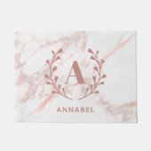 Paillasson Monogramme en marbre rose Toute initiale et nom pe (Devant)
