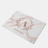 Paillasson Monogramme en marbre rose Toute initiale et nom pe (Incliné)