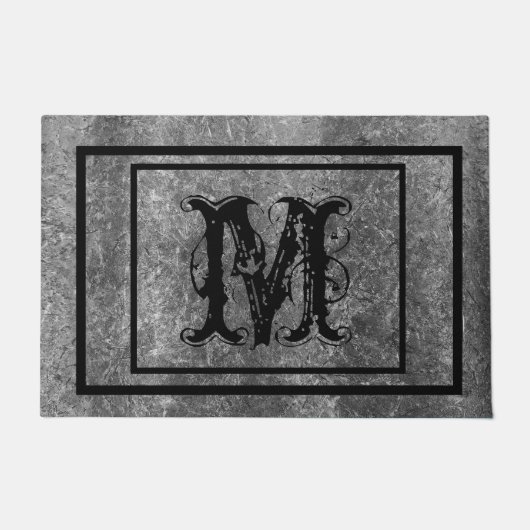 Paillasson Monogramme en pierre rustique désorganisé Personna (Devant)