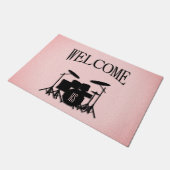 Paillasson Monogramme Ensemble de musique Design rose (Incliné)