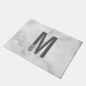 Paillasson Monogramme et nom personnalisés modernes (Incliné)