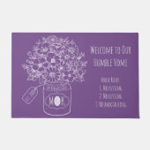 Paillasson Monogramme Fleur sauvage Bouquet Mason Jar à main (Devant)