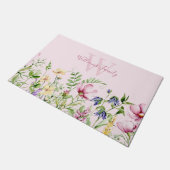 Paillasson Monogramme floral rose blanc (Incliné)