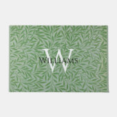 Paillasson Monogramme Foliage William Morris Vert Feuille Ble (Devant)