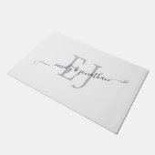 Paillasson Monogramme Initiales Couples Noms blancs (Incliné)
