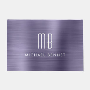 Paillasson Monogramme Métal Brossé Violet