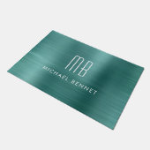 Paillasson Monogramme métallique brossé vert (Incliné)