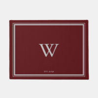 Monogramme minimal Bienvenue Maroon rouge | Gris