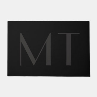 Paillasson Monogramme minimaliste moderne noir gris élégant