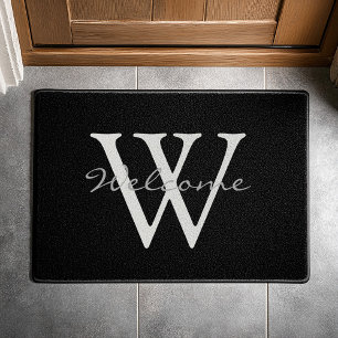 Paillasson Monogramme moderne Accent de porte de bienvenue po