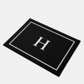 Paillasson Monogramme moderne élégant noir (Incliné)