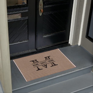 Paillasson Monogramme moderne et effet de Burlap rustique