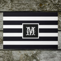 Monogramme moderne Initiale Elégante Noir Blanc