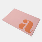 Paillasson Monogramme Moderne Lettre Initiale Rose Orange Pas (Incliné)