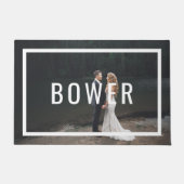 Paillasson Monogramme moderne Mariage Photo Doormat (Devant)