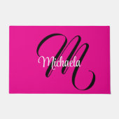 Paillasson Monogramme moderne minimaliste nom initial rose ch (Devant)