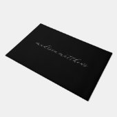 Paillasson Monogramme moderne moderne Noir Nom du script (Incliné)