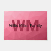 Paillasson Monogramme Motif rose à maillage géométrique rose (Devant)