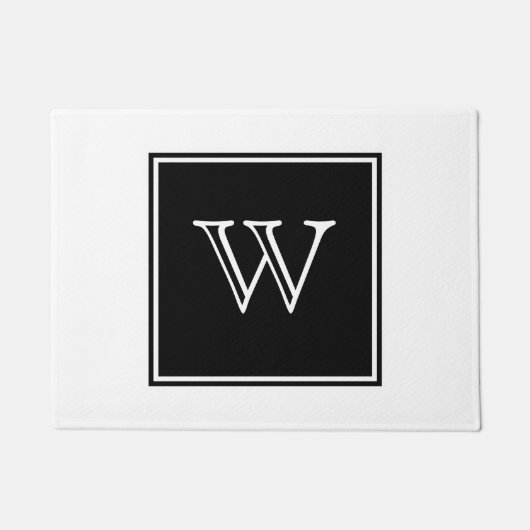 Paillasson Monogramme noir Carré mat (Devant)
