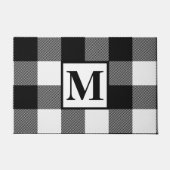 Paillasson Monogramme noir et blanc Buffalo plaqué Noël (Devant)