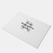 Paillasson Monogramme Nom Blanc et Noir  (Incliné)