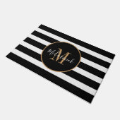 Paillasson Monogramme Or Classé Noir Et Blanc (Incliné)