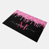 Paillasson Monogramme Parties scintillant à séchage rose chau (Incliné)