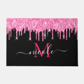 Paillasson Monogramme Parties scintillant à séchage rose chau (Devant)