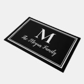 Paillasson Monogramme personnalisé avec doubles bordures élég (Incliné)