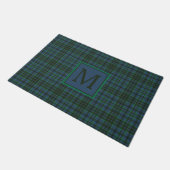 Paillasson Monogramme préppy vert et bleu plaid (Incliné)