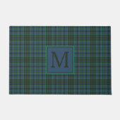 Paillasson Monogramme préppy vert et bleu plaid (Devant)