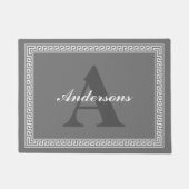 Paillasson Monogramme principal grec gris-foncé et blanc (Devant)