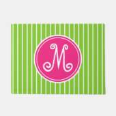 Paillasson Monogramme rose et vert vif (Devant)