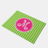 Paillasson Monogramme rose et vert vif (Incliné)