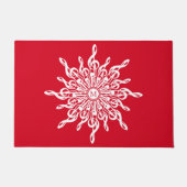 Paillasson Monogramme rouge de Noël G-Clef Snowflake (Devant)
