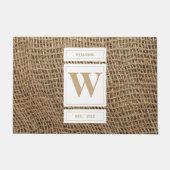 Paillasson Monogramme Russe de Burlap initial (Devant)