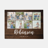 Monogramme Rustic Wood 8 Collage de la famille de